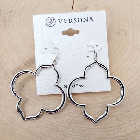Brand New Versona Silver With Black Earrings - Picture 1 of 9